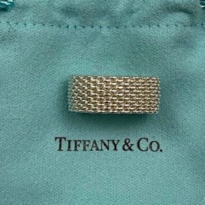Authentic Tiffany & Co. 925 Sterling Silver Somerset Mesh Ring, Size 6